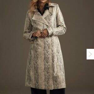 Avec Les Filles Snake-Print Trench Coat